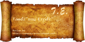 Tamássy Ernő névjegykártya